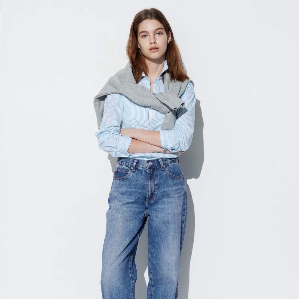 Uniqlo wide straight jeans, size 27